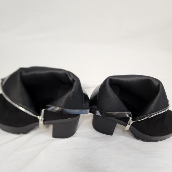 FRENCH CONNECTION Black Jasmine Lug Sole Vegan Side Zip Booties Size 8 LIKE NEW! - Picture 14 of 16
